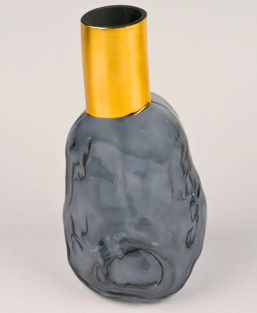 Bulbous Shape Glass Vase Big 34x7x14 cm